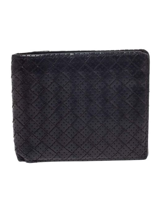 Bottega Veneta Dark Brown Intrecciato Leather Bifold Wallet for Men - Lyst