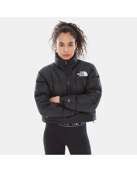 The North Face Women's Nuptse Cropped Jacket Tnf in Black - Lyst