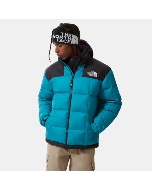 light blue north face puffer jacket