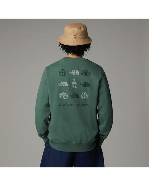 The North Face Green ’S Outdoor Graphic Sweatshirt Duck for men