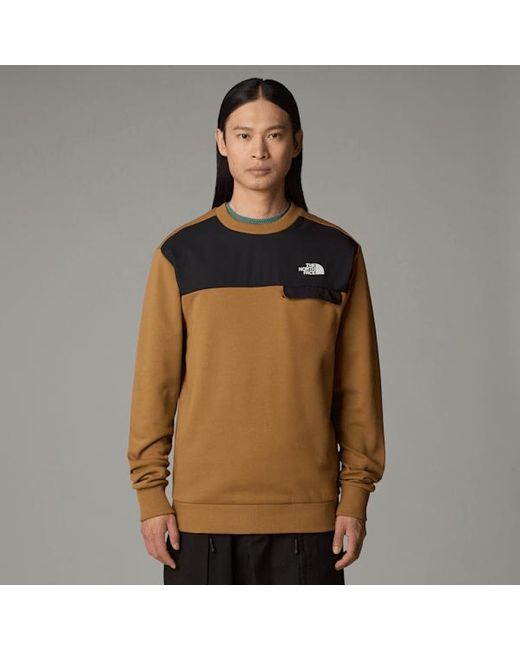 The North Face Brown Crew Sweater Utility-Tnf for men