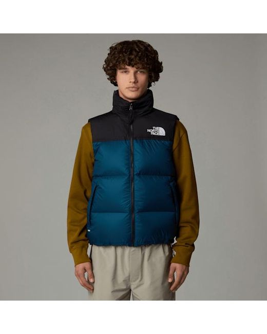 The North Face Blue ’S 1996 Retro Nuptse Gilet Midnight Petrol-Tnf for men