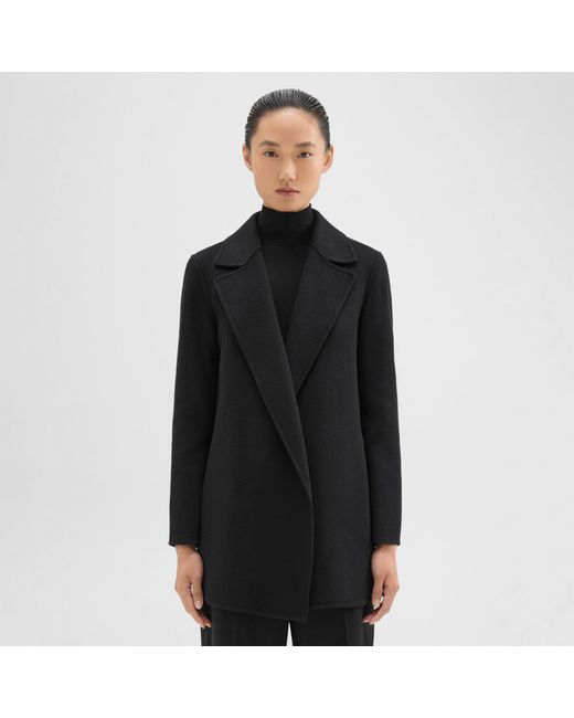 Theory Black Clairene Jacket In Double-face Wool-cashmere