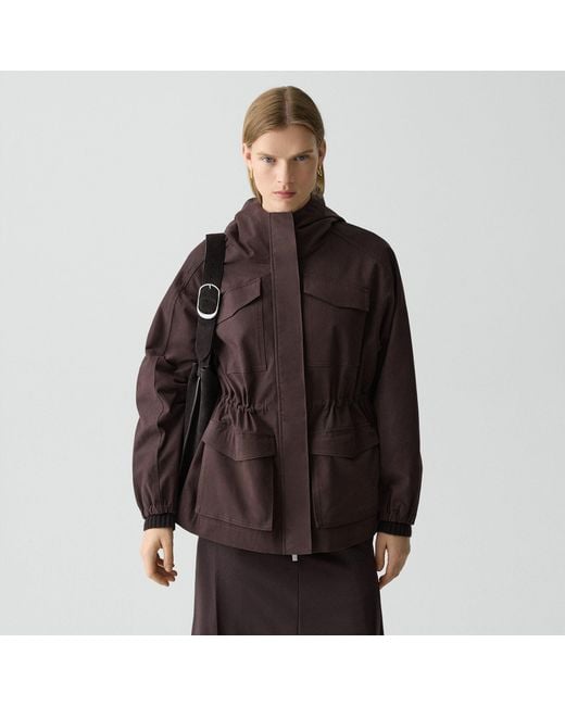 Theory Brown Cinched Windbreaker Jacket