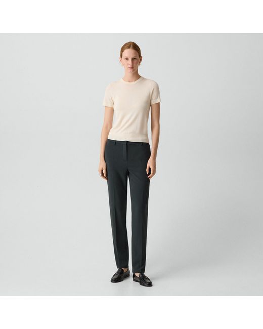 Theory Black Treeca Full Length Pant