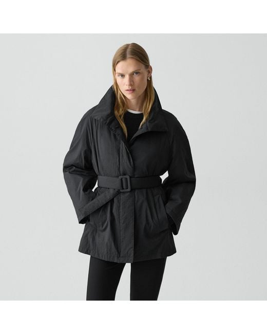 Theory Black Cropped Parka