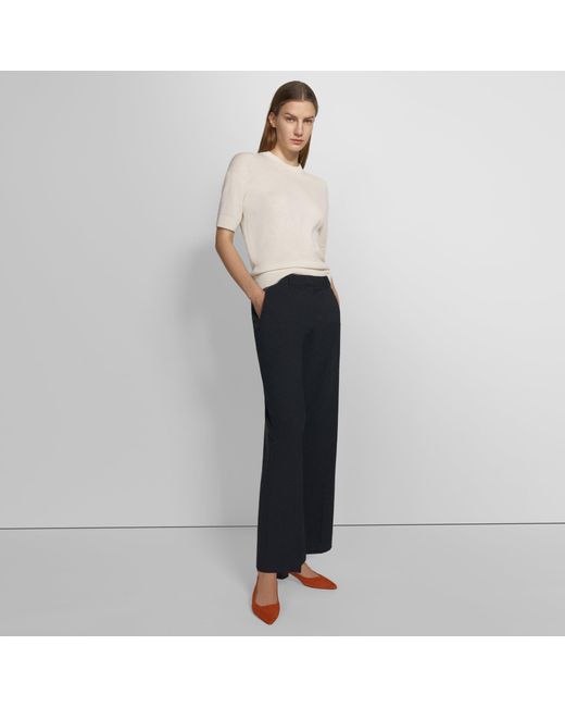 Theory Black Relaxed Pant In Good Wool