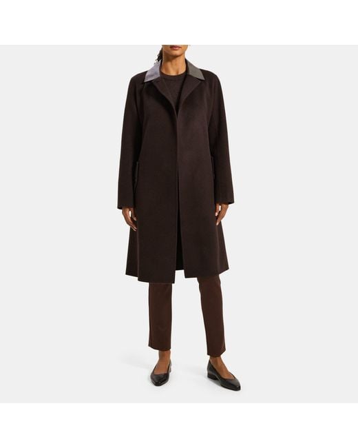 Theory Black Relaxed Trench Coat