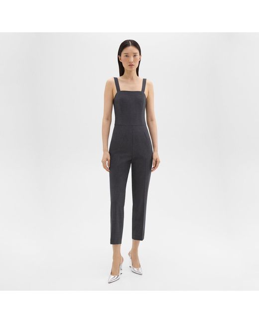 Theory Blue Sleeveless Jumpsuit In Good Wool