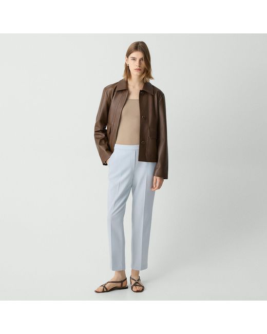 Theory White Treeca Pull-On Pant