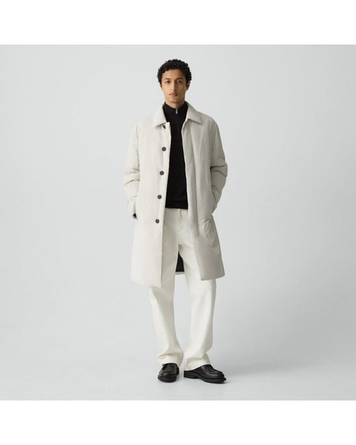 Theory White Car Coat for men