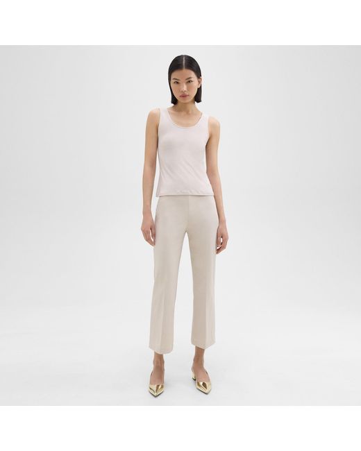 Theory Natural Cropped Kick Pant In Stretch Cotton-blend