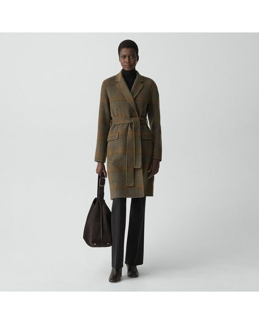 Theory Green Belted Coat