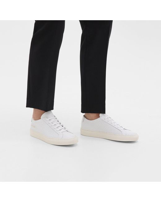 Theory Black Common Projects Original Achilles Basket Weave Sneakers