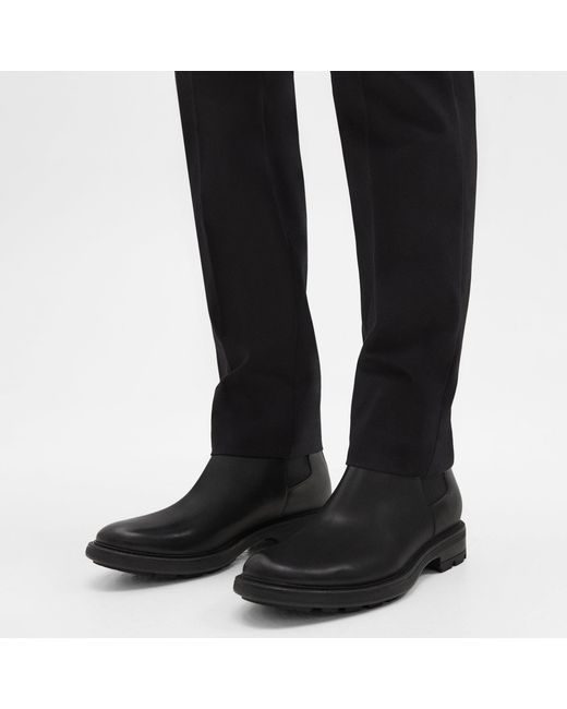 Theory Black Chelsea Boot In Leather for men
