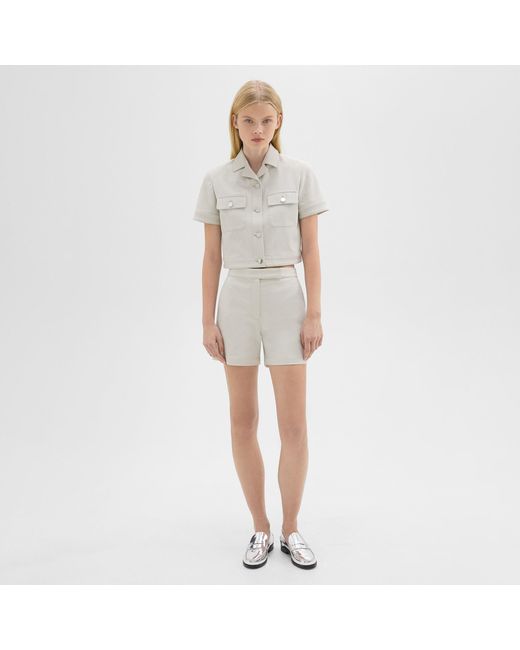 Theory Natural Waist Tab Short In Neoteric Twill