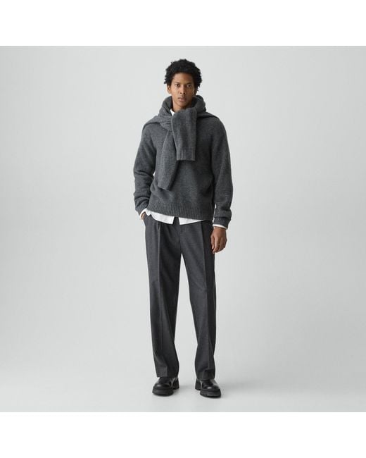 Theory Black Relaxed Pleat Pant for men