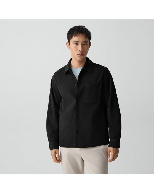 Theory Black Snap Overshirt for men