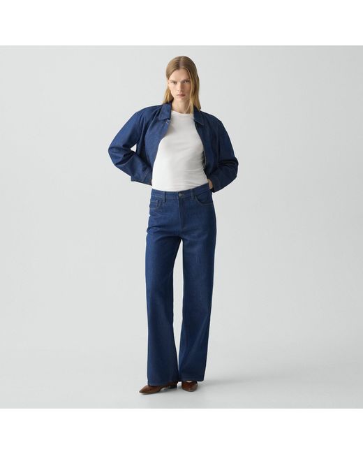 Theory Blue Straight-Leg Five-Pocket Pant