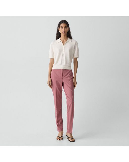 Theory Red Treeca Full-Length Pant