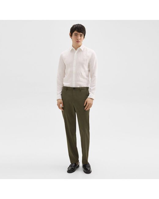 Theory Gray Curtis Drawstring Pant In Good Linen for men