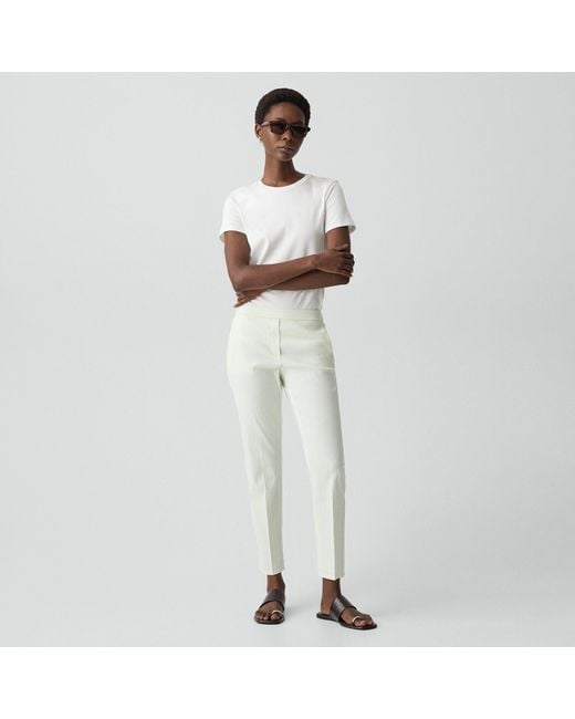 Theory White Treeca Pull-On Pant