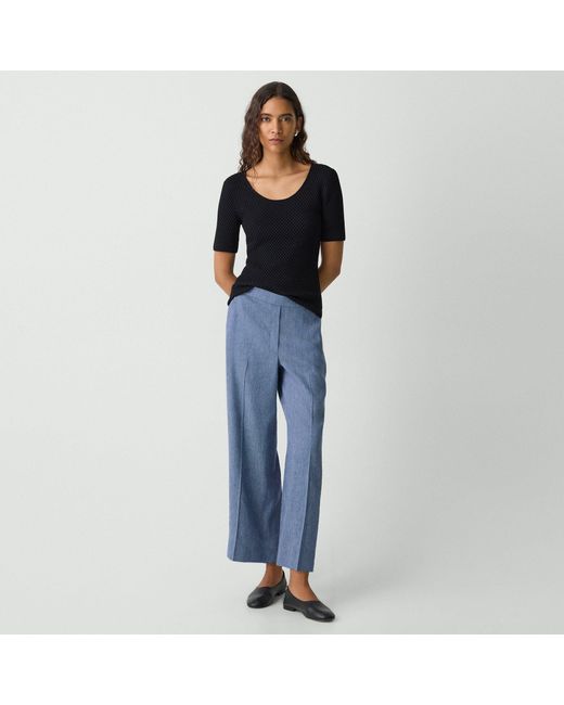 Theory Blue Relaxed Pull-On Pant