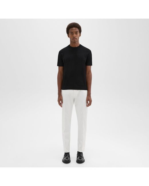 Theory Black Zaine Pant In Stretch Cotton for men