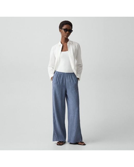 Theory Blue Vented Pull-On Pant
