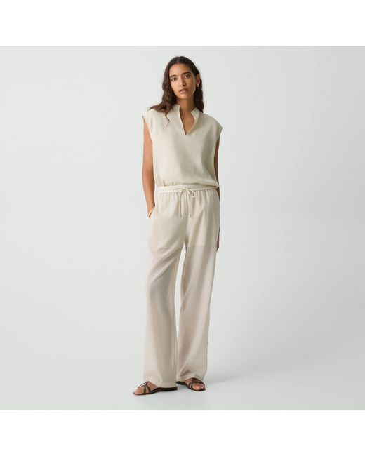 Theory Natural Drawcord Pull-On Pant