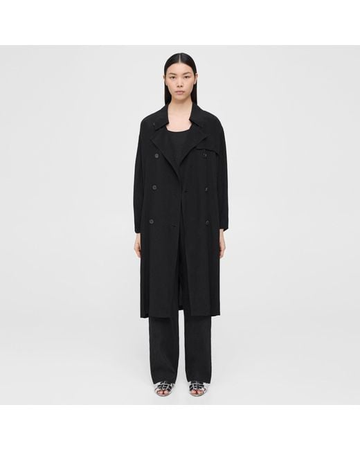 Theory black deals trench coat