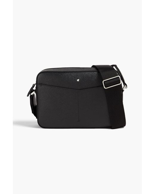 Montblanc Black Textured-leather Camera Bag for men