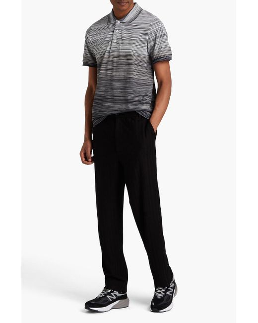 Missoni Black Tapered Jacquard-knit Cotton-blend Pants for men