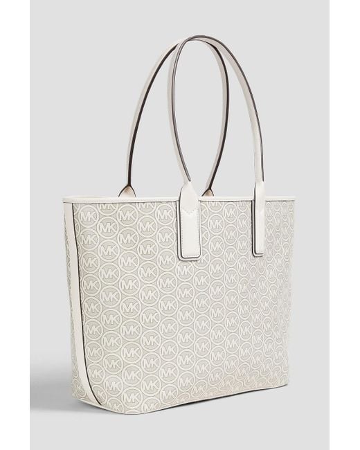MICHAEL Michael Kors White Jodie tote bag aus beschichtetem canvas mit logoprint
