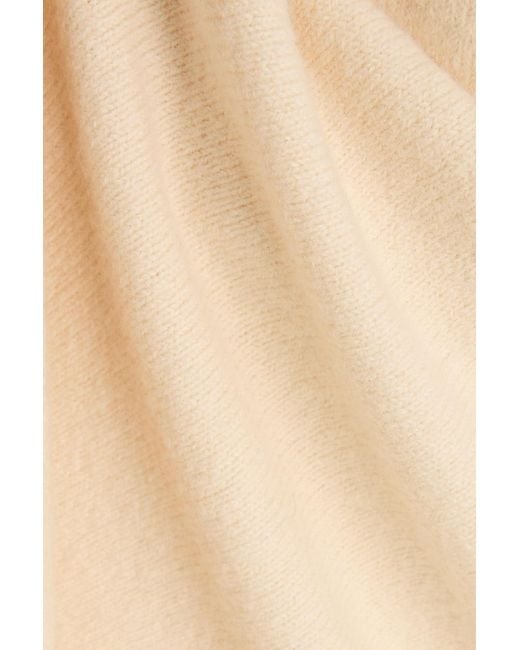 Jil Sander Natural Draped Wool Midi Dress