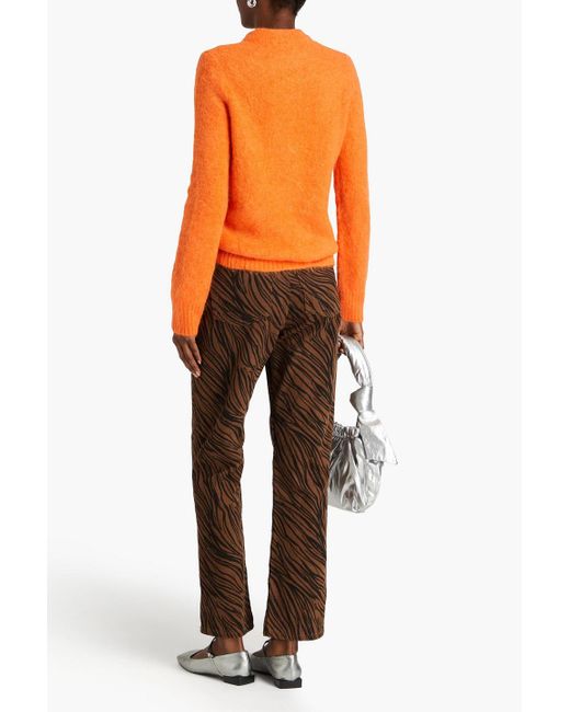 Ganni Orange Long-sleeved Knitted Jumper