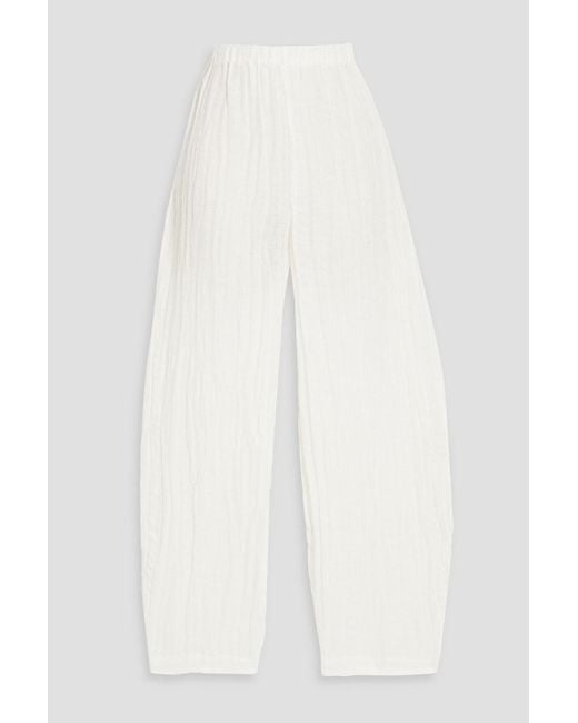 By Malene Birger White Mikele Linen-Gauze Tapered Pants