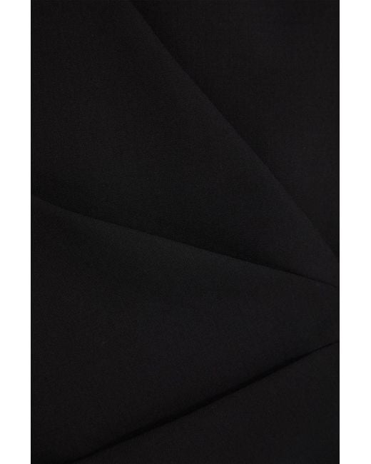 Theory Black Pleated Wool-Blend Crepe Vest