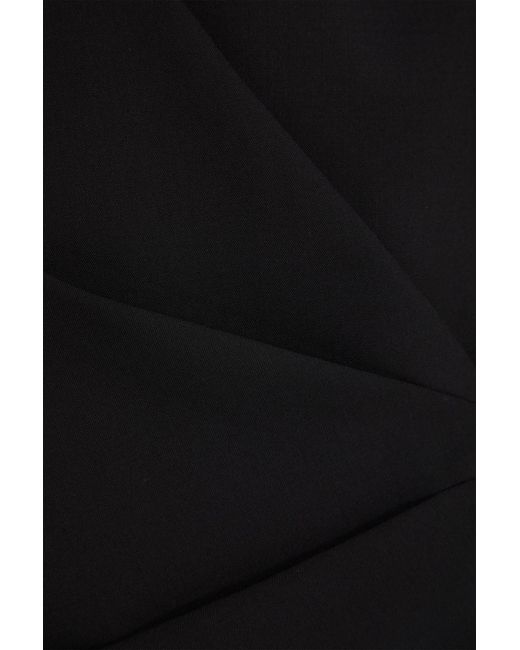 Theory Black Pleated Wool-Blend Crepe Vest