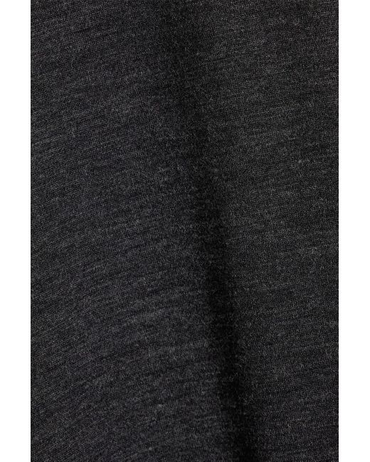 Brunello Cucinelli Black Wool-blend Jersey Maxi Dress