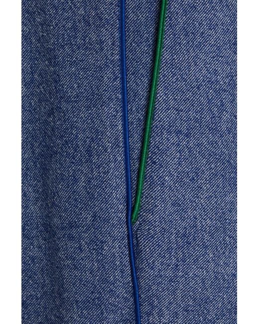 Giorgio Armani Blue Hose mit weitem bein aus twill aus einer wollmischung