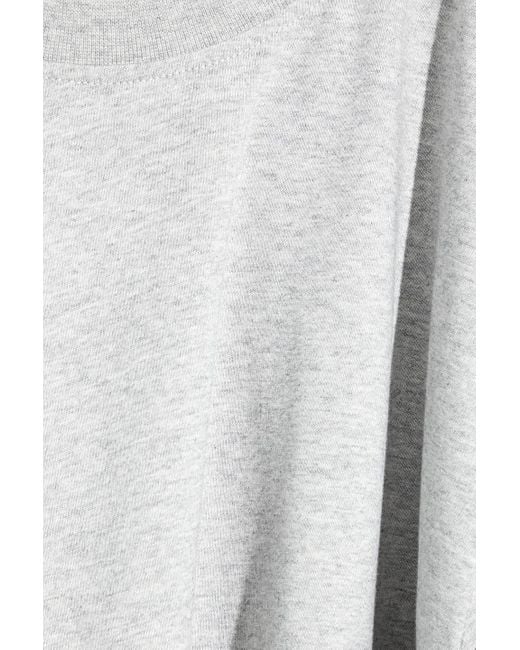 Victoria Beckham White Mélange Organic Cotton-jersey T-shirt
