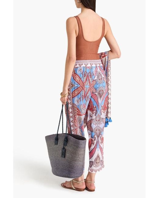 Farm Rio Paisley-print Cotton-blend Gauze Tapered Pants