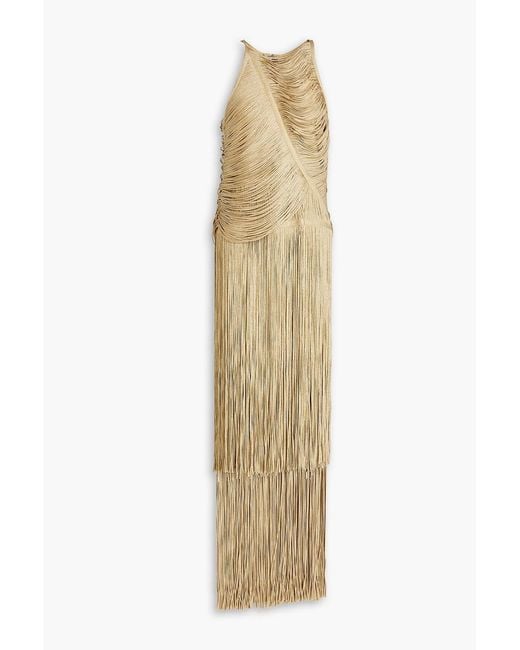Hervé Léger Metallic Fringed Bandage Gown