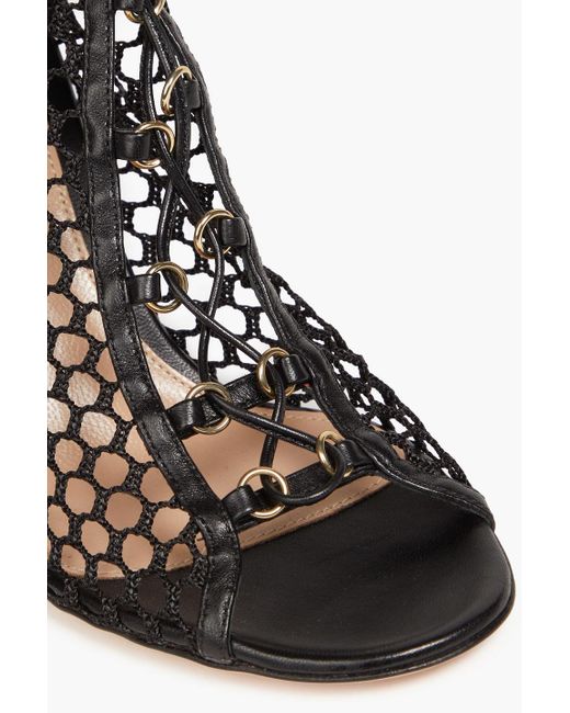 Gianvito Rossi Black Fishnet Ankle Boots