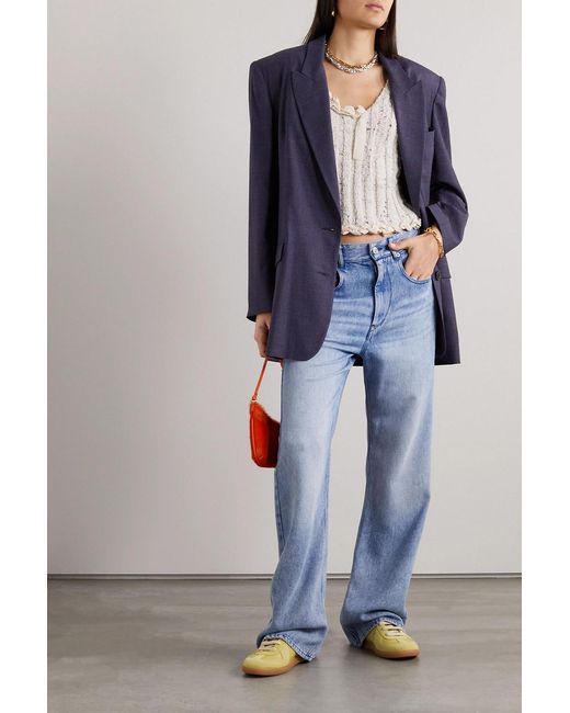 Isabel Marant Blue Precious Checked Wool-blend Blazer