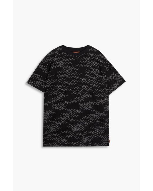 Missoni Black Crochet-knit Cotton-blend T-shirt for men
