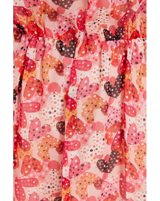 RED Valentino Red Printed Silk-chiffon Mini Dress