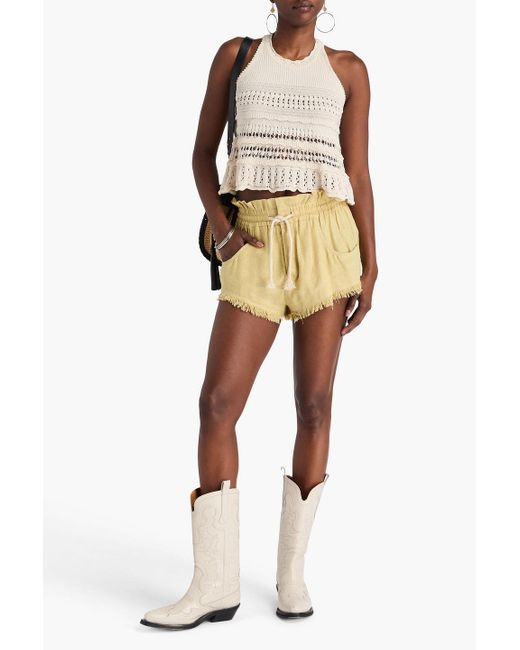 Isabel Marant Natural Shorts "talapiz" aus seide mit fransen