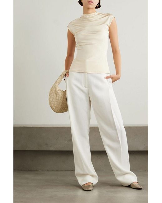 TOVE White Gabrielle Woven Wide-leg Pants